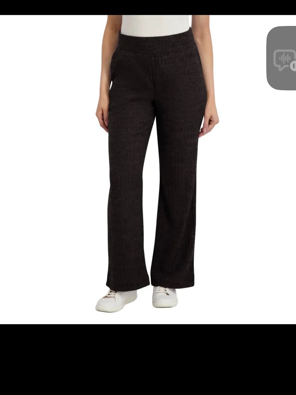 Andrew Marc Black Wide-Leg Pull-On Knit Pants